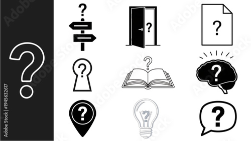 Exclamation mark icon set black silhouette collection, alert warning symbols, attention importance signs, various notification graphic elements for user interface design emergency safety content graph