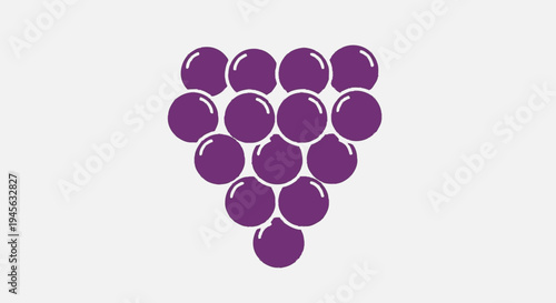 Purple Grapes Illustration Simple Icon Design.