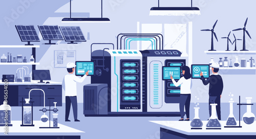 Scientists Working in Modern Laboratory Setting.