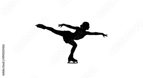 Silhouette of an Ice Skater Performing a Spiral.