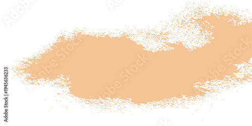 Peach watercolor brush stroke isolated on white background. Abstract orange paint texture for banner and web design.