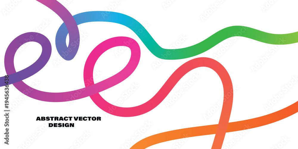 Obraz premium Vibrant colorful swirling lines art design