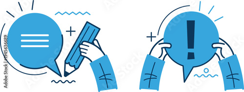 Illustration of positive and negative feedback on social media platforms