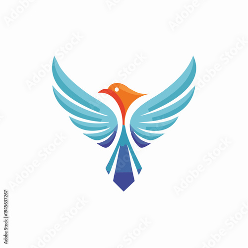 Dynamic Abstract Phoenix or Eagle Logo Design for Business or Technology