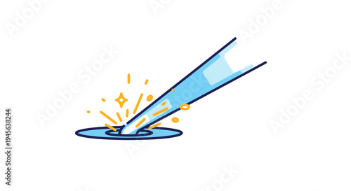 A pipette dropping a small amount of liquid into a petri dish with sparkling effects, symbolizing scientific research and discovery