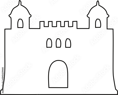 Clean Pakistan landmark line vector illustration of Shahi Qila showcasing famous national buildings in a minimal style. Ideal for tourism posters, heritage content, and infographic design.