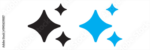 Generative AI logo icon magic sparkle stars symbol , Artificial intelligence sign. Vector ai generated icon blue logo