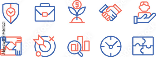 Collection of diverse icons representing various concepts and functions in a digital interface