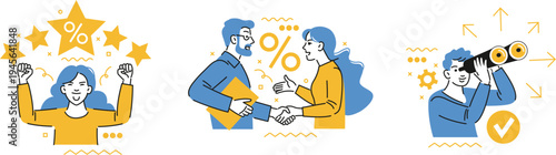 Celebration of success, partnership, and verification in a professional setting