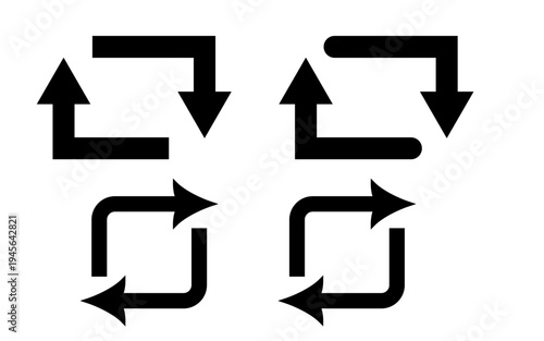 Set of repost icons on social media.