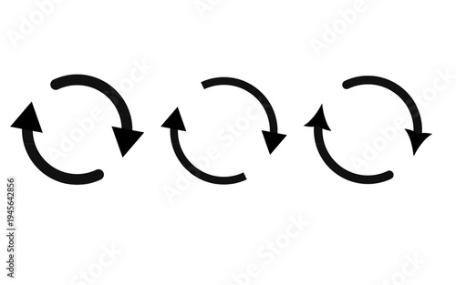 Set of refresh, recycle, and rotate icons.