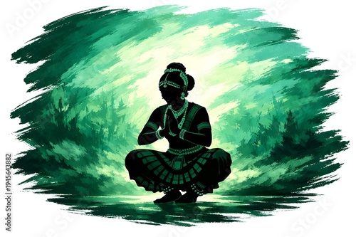 silhouette of a classical dancer performing a dance pose   