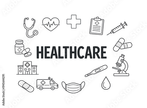 Modern healthcare and patient care concept focused on medical professionals diagnosing illnesses, providing treatment and maintaining patient wellbeing through advanced healthcare systems
