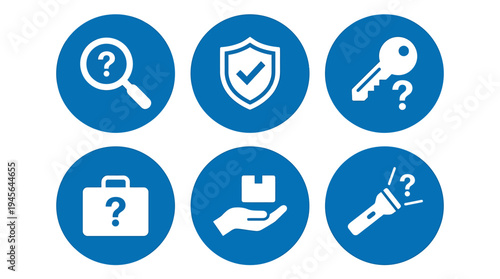 Collection of Security and Maintenance Icons for Digital Safety and Support. Vector Icons Set