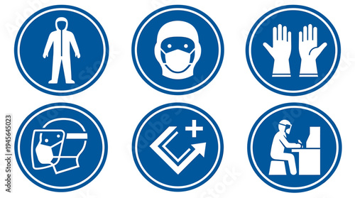 Health and Safety Icons Set for Personal Protection and Hygiene Awareness. Vector Icons Set