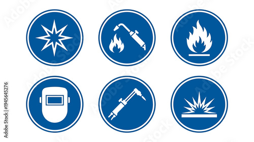 Safety Equipment and Fire Prevention Icons Set for Emergency Response. Vector Icons Set