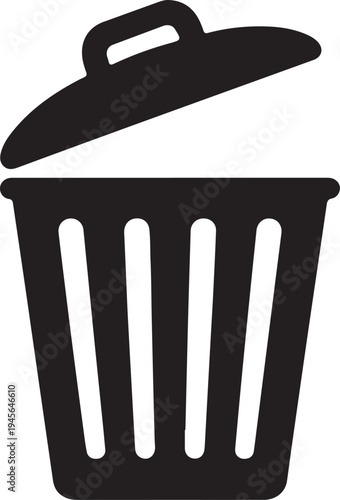 Trash Can Icon – Waste Bin Silhouette Vector