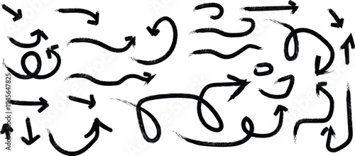 Hand drawn arrows and lines in a unique pattern