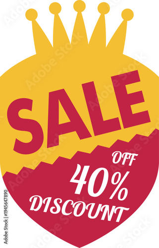 Eye-catching sale promotion offering forty percent discount on products