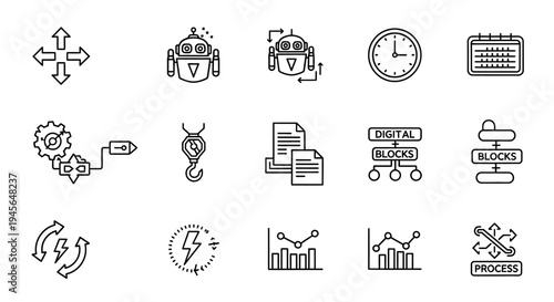 Collection of Simple Line Icons for Business.