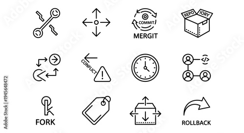 Collection of Simple Line Icons for Tools.