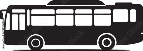 City Bus Icon – Public Transportation Silhouette,Passenger Bus Vehicle Symbol – Transport Vector
