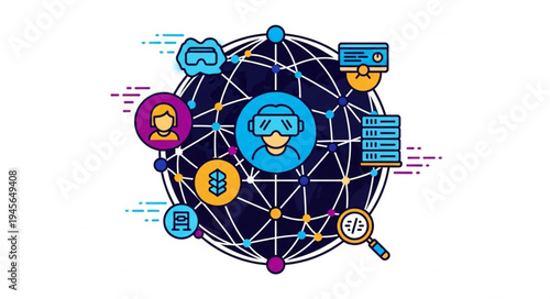 Metaverse Network - A Connected World of Virtual Reality and Technology.