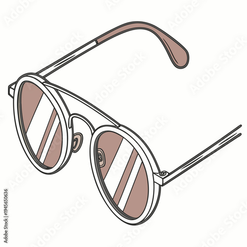 A pair of round sunglasses with brown lenses