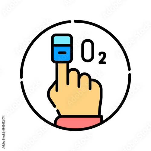 Oxygen Saturation Icon Professional UI Symbol for SpO2 Blood Oxygen