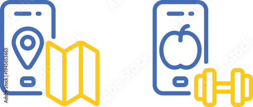 Digital tools combining navigation and health tracking on mobile devices