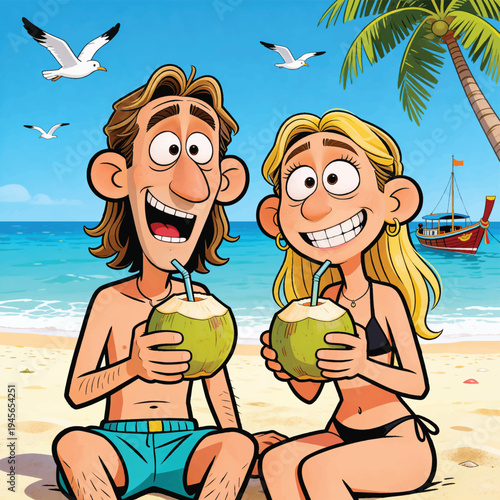 Couple on their tropical holidays 