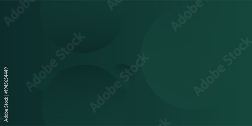 A dark green background with smooth, overlapping circles. The background is green with a gradient texture, creating a modern, abstract style. Minimal abstract circles vector gradient background