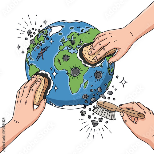 Collective Hands Cleaning Earth A Global Initiative for Environmental Protection, Pollution Removal, and Sustainable Planet Restoration for a Brighter Future