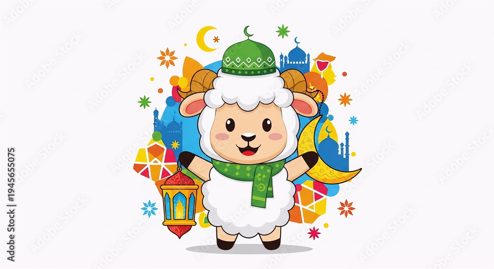 Fototapeta premium Joyful Lamb Celebrating Eid al-Adha