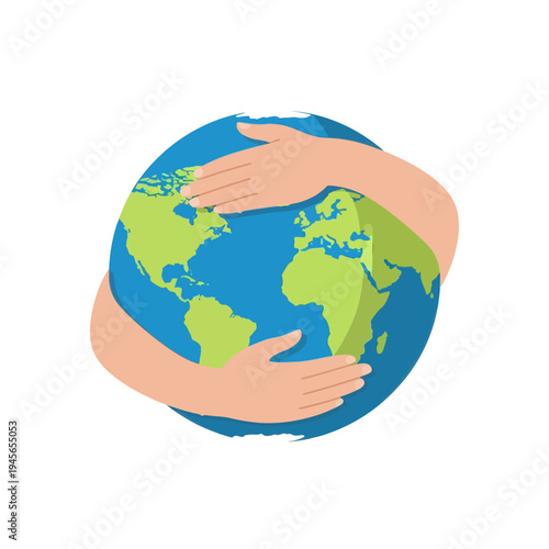 Compassionate hands tenderly cradle the vibrant blue and green planet Earth, representing worldwide environmental care, solidarity, and a shared responsibility for our global home