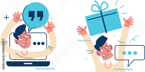 Digital communication and thoughtful gift exchange between colleagues