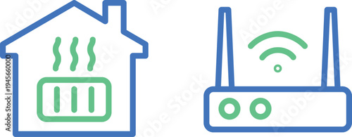 Home heating system connected to a wireless router for smart control