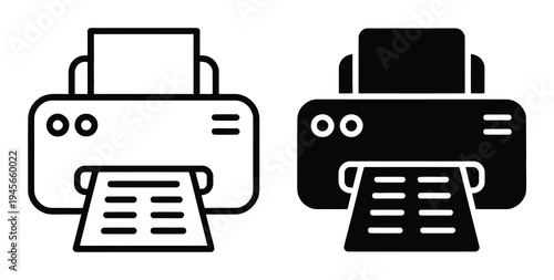 Two Printer One Outline, One Solid Black, Printing Documents