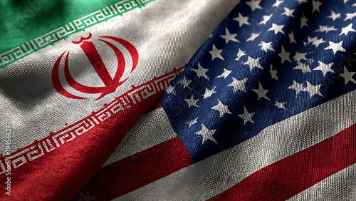 iranian flag and US america flag