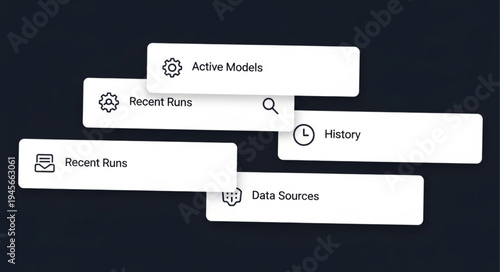 Interface elements showcasing various settings and data options.
