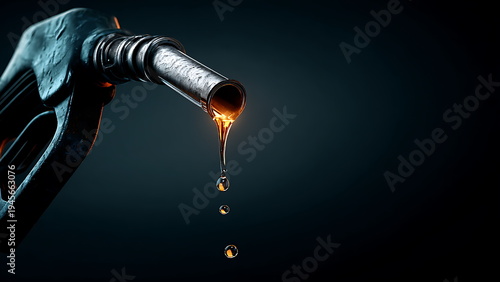 a petrol hose on dark background
