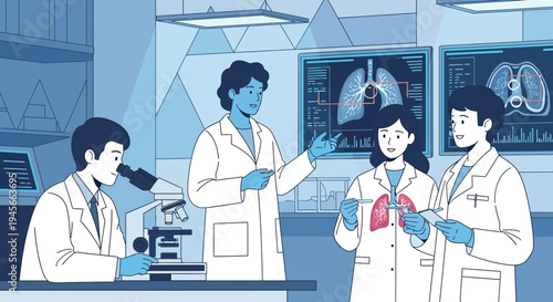 Scientists in a laboratory setting working together.