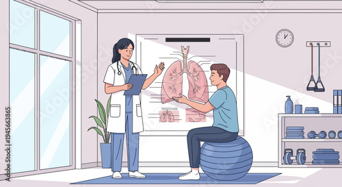 Doctor and patient discussing lung health.