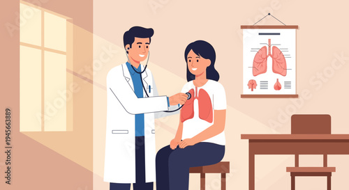 Doctor examining a patient in clinic.