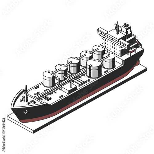 Large Oil Tanker Ship with Containers.