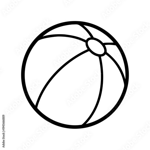 Download outline beach ball vector illustration for summer fun and games at the beach or pool party design