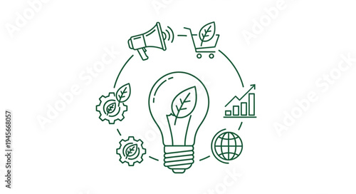 Sustainable Business Ideas - Eco-Friendly Marketing and Green Innovation Concept.