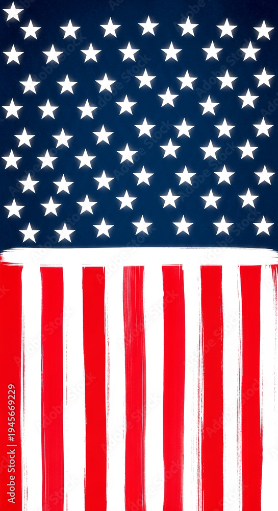 Obraz premium Image of an American flag with white star and red and white stripe, representing patriotism, independence, and national identity, suitable for holiday