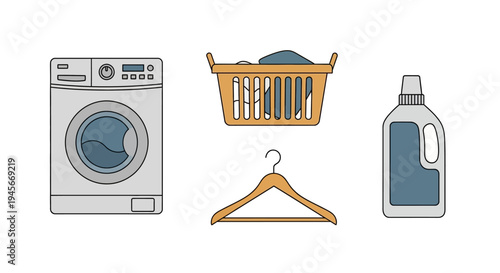 Washing machine and laundry supplies.