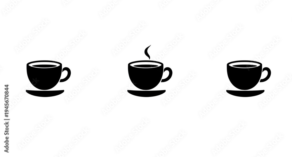 Obraz premium coffee, cup, mug, drink, beverage, caffeine, espresso, latte, cappuccino, mocha, americano, cafe, barista, hot, steam, aroma, morning, breakfast, cafehouse, coffeehouse, silhouette, black, icon, symbo
